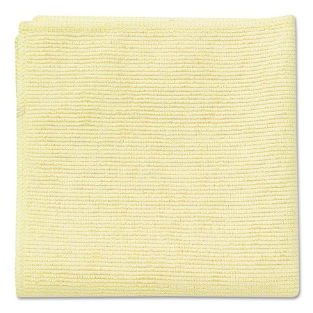 RUBBERMAID COMMERCIAL Microfiber Cleaning Cloths, 16 x 16, Yellow, PK24 1820584